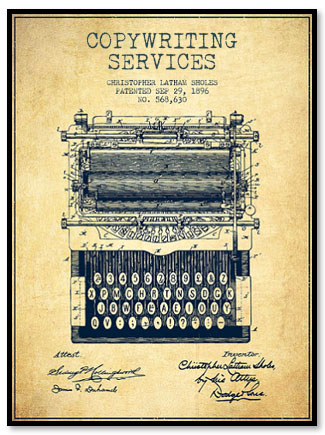 Copywriting Services - Typewriter Patent, 1896