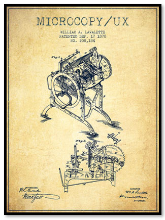 Microcopy/UX - Printing Press Patent, 1876
